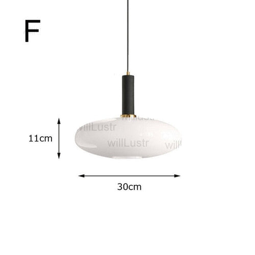 Suspension moderne ovale en verre blanc Valette - vue 10 sur 13