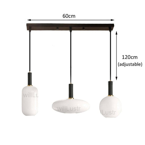 Suspension moderne ovale en verre blanc Valette - vue 14 sur 13