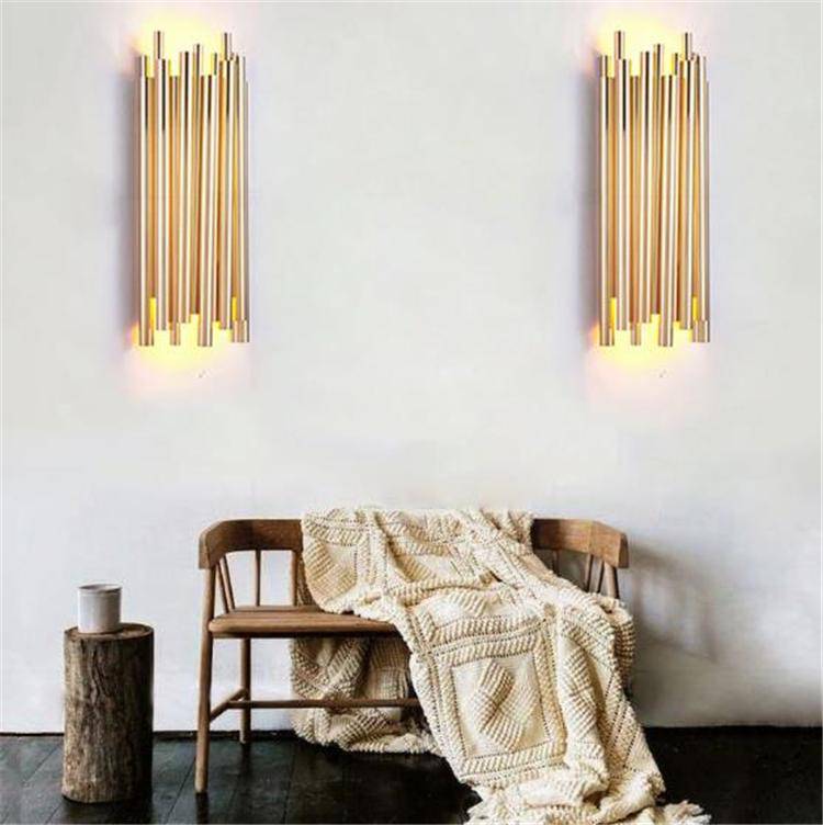 Applique murale design LED en métal doré style Shining - vue 2 sur 8