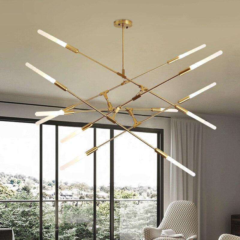 Lustre moderne LED baguettes avec extrémités lumineuses Suvan - vue 2 sur 11