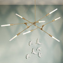 Lustre moderne LED baguettes avec extrémités lumineuses Suvan