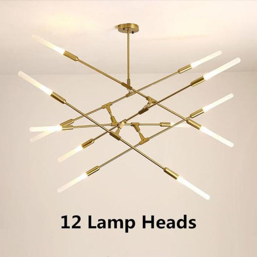 Lustre moderne LED baguettes avec extrémités lumineuses Suvan - vue 10 sur 11