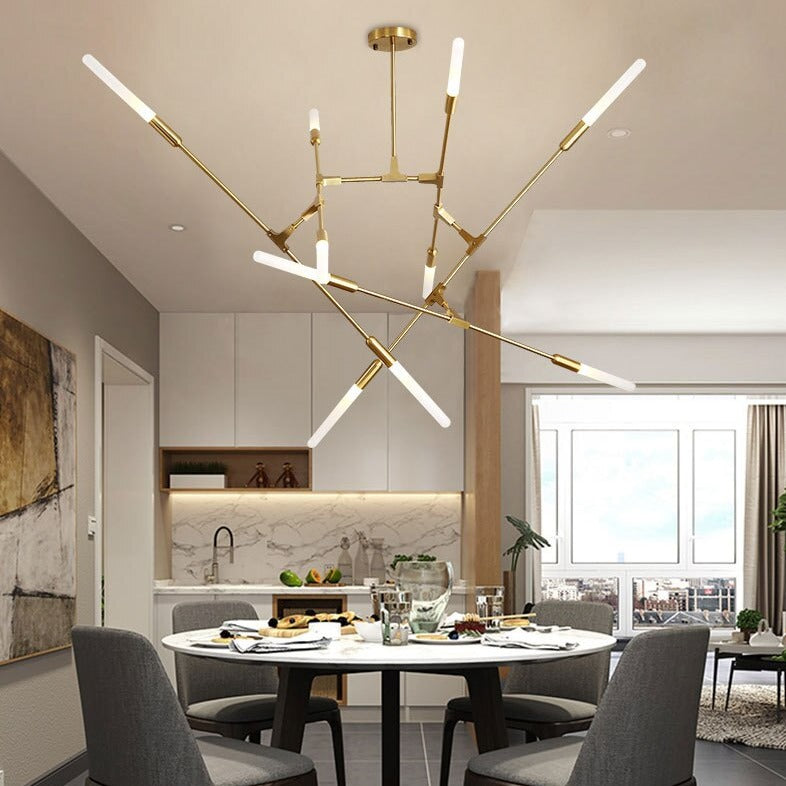Lustre moderne LED baguettes avec extrémités lumineuses Suvan - vue 3 sur 11