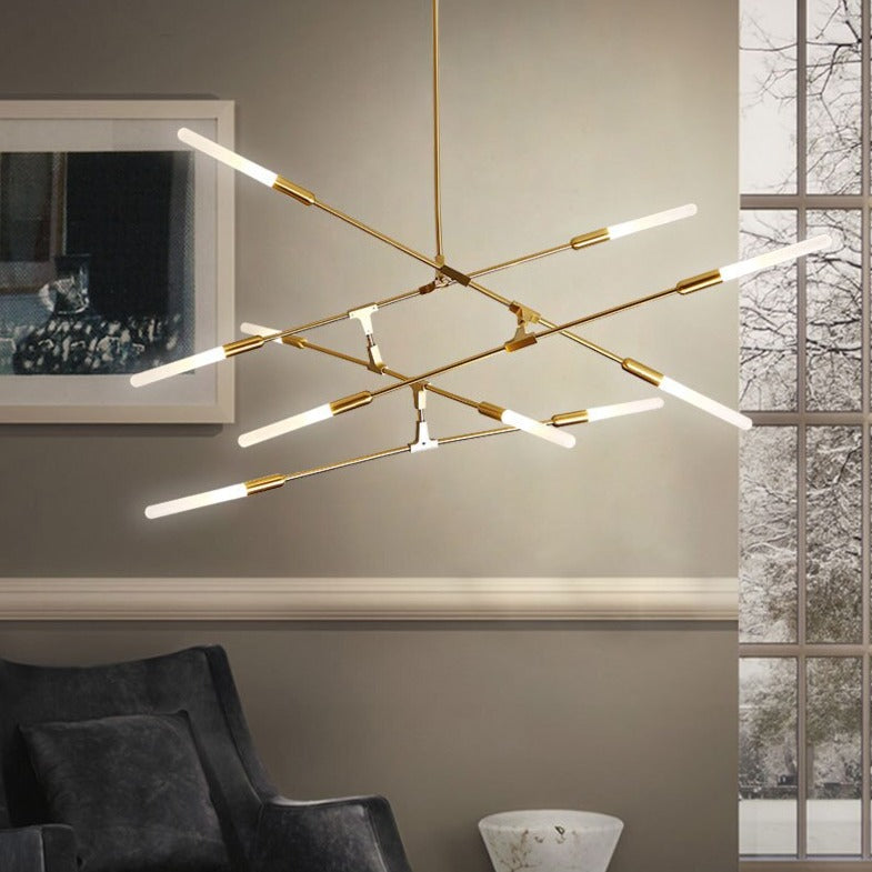 Lustre moderne LED baguettes avec extrémités lumineuses Suvan - vue 4 sur 11