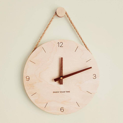 Horloge murale suspendue en bois style japonais - vue 4 sur 6