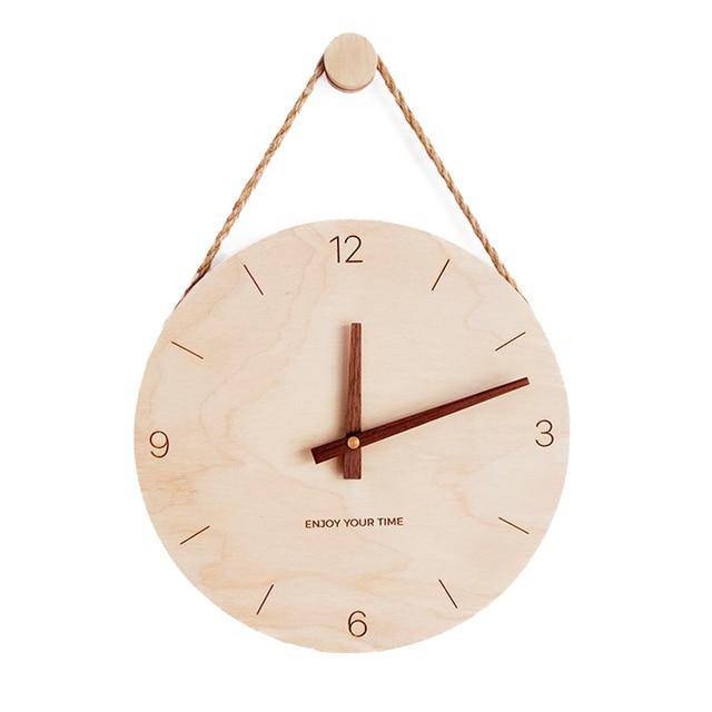Horloge murale suspendue en bois style japonais - vue 6 sur 6