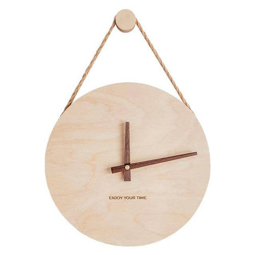 Horloge murale suspendue en bois style japonais - vue 5 sur 6