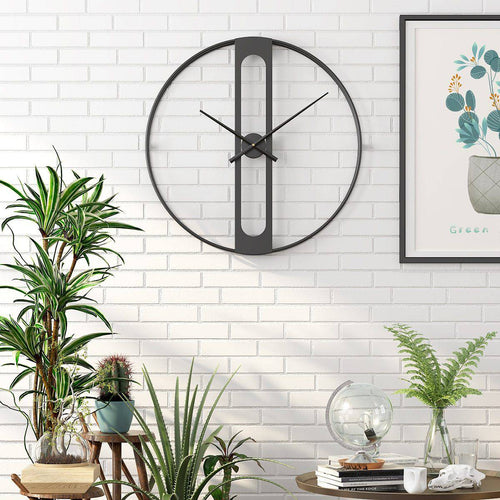Horloge murale design rond en métal rétro 50cm Garden - vue 3 sur 6