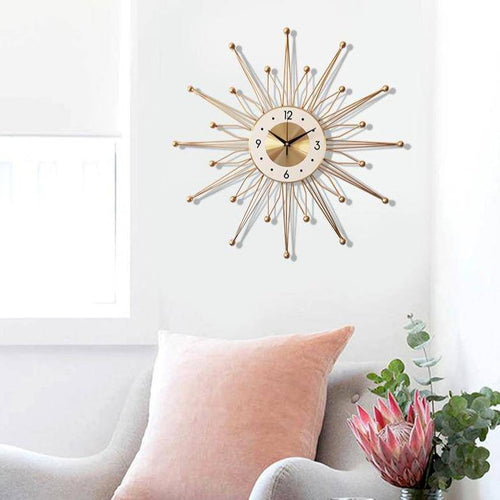 Horloge murale design grande étoile dorée 50cm Luxury - vue 2 sur 3