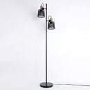 Lampadaire vintage à double tête en métal noir Priam
