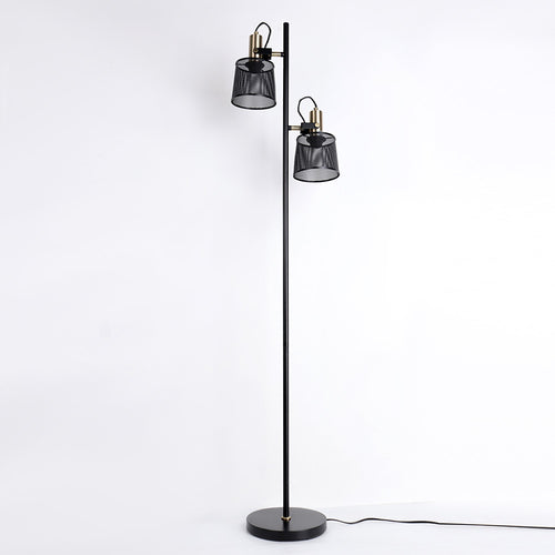 Lampadaire vintage à double tête en métal noir Priam - vue 9 sur 11