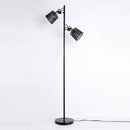 Lampadaire vintage à double tête en métal noir Priam