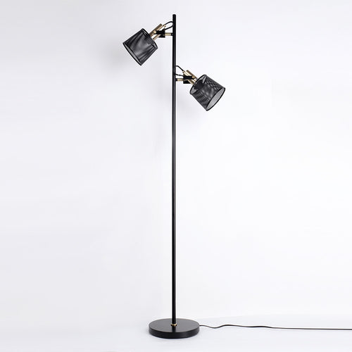 Lampadaire vintage à double tête en métal noir Priam - vue 8 sur 11