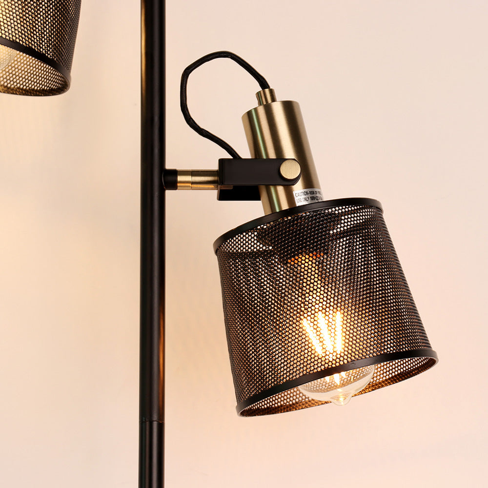 Lampadaire vintage à double tête en métal noir Priam - vue 5 sur 11