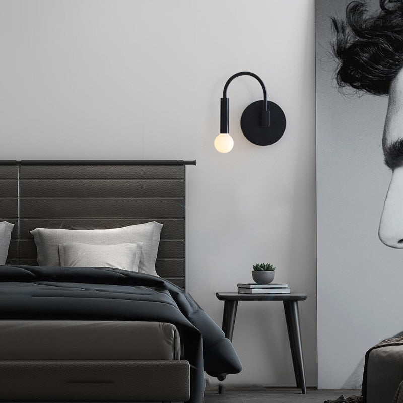 Applique murale moderne LED en forme d'arc métallique Iraide - vue 2 sur 9
