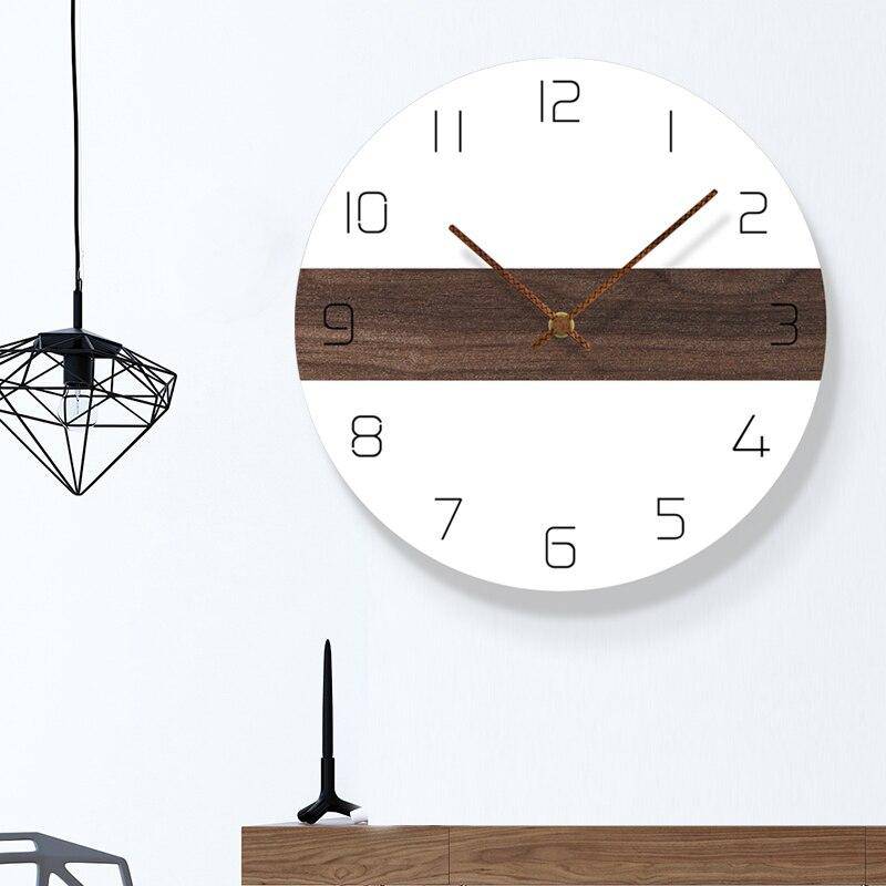 Horloge murale ronde bicolore avec bande et chiffres 30cm - vue 3 sur 7