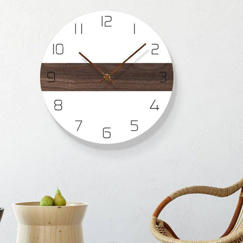 Horloge murale ronde bicolore avec bande et chiffres 30cm - vue 3 sur 7