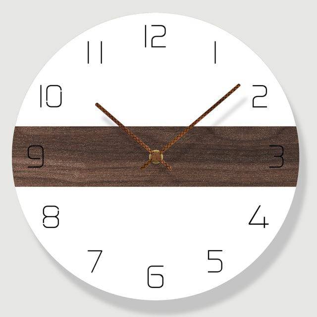 Horloge murale ronde bicolore avec bande et chiffres 30cm - vue 6 sur 7