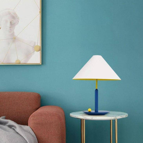 Lampe à poser moderne LED avec abat-jour conique blanc - vue 4 sur 8