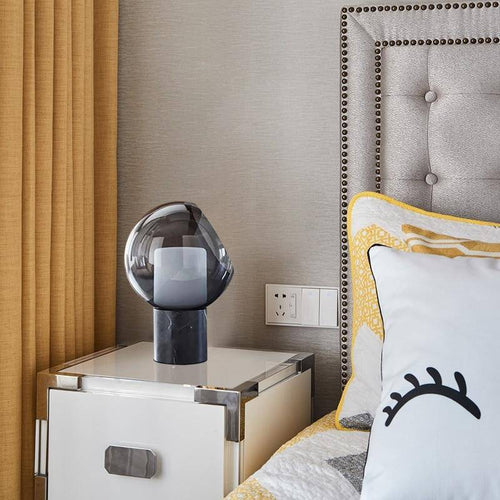 Lampe à poser design LED en marbre avec boule en verre Luxury - vue 6 sur 9