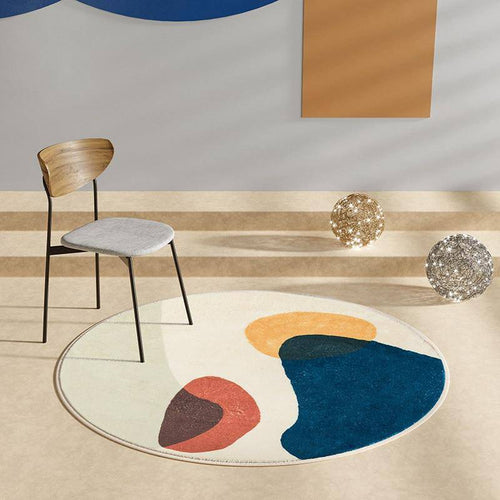 Tapis rond moderne coloré style Fluffy A - vue 3 sur 3