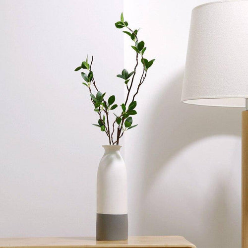 Vase design en céramique blanc et gris style japonais - vue 9 sur 9
