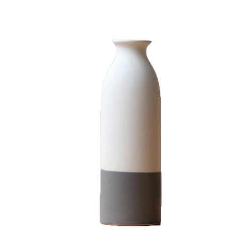 Vase design en céramique blanc et gris style japonais - vue 10 sur 9