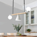 Suspension design à LED avec boules en verre et abat-jour triangle Loft