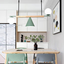 Suspension design à LED avec boules en verre et abat-jour triangle Loft