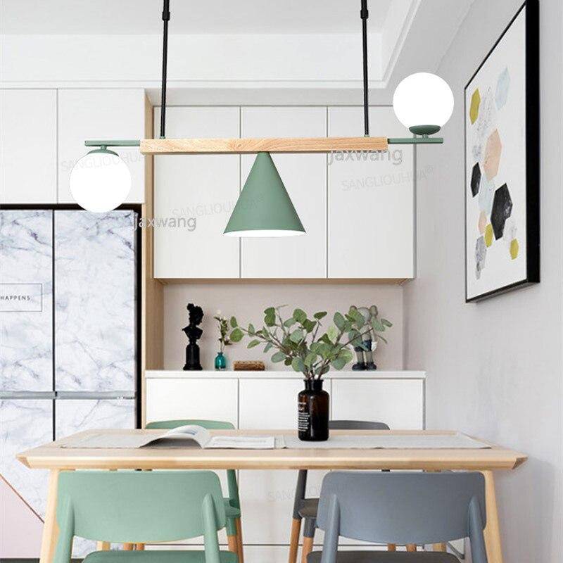 Suspension design à LED avec boules en verre et abat-jour triangle Loft - vue 3 sur 7