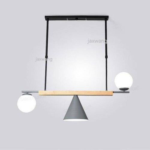 Suspension design à LED avec boules en verre et abat-jour triangle Loft - vue 7 sur 7
