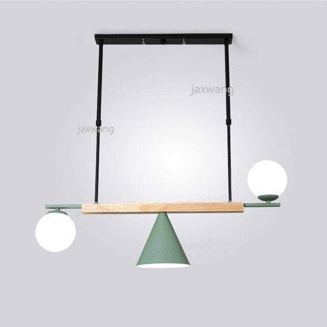 Suspension design à LED avec boules en verre et abat-jour triangle Loft - vue 5 sur 7