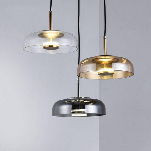 Suspension design arrondie en verre fumé Loft LED - vue 6 sur 13