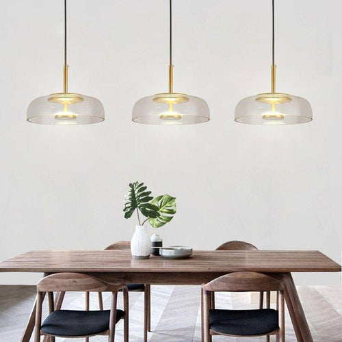 Suspension design arrondie en verre fumé Loft LED - vue 3 sur 13