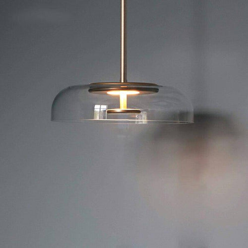 Suspension design arrondie en verre fumé Loft LED - vue 8 sur 13