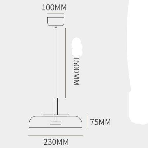 Suspension design arrondie en verre fumé Loft LED - vue 8 sur 13