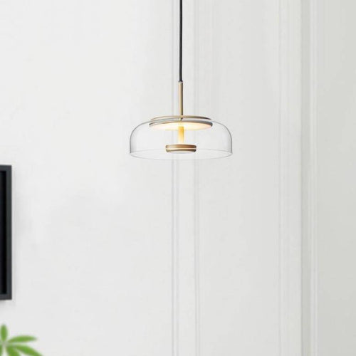 Suspension design arrondie en verre fumé Loft LED - vue 10 sur 13