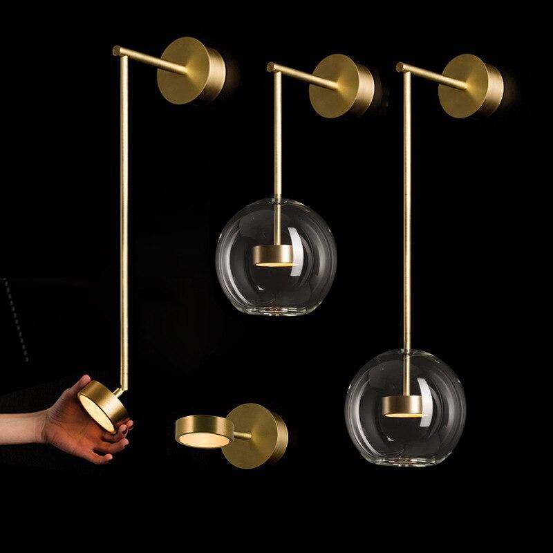 Applique murale LED avec lampe cylindrique et tige dorée Lofty - vue 5 sur 10