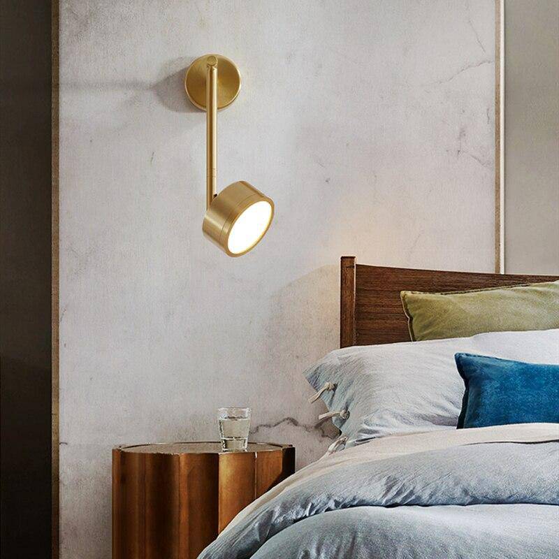 Applique murale LED avec lampe cylindrique et tige dorée Lofty - vue 2 sur 10
