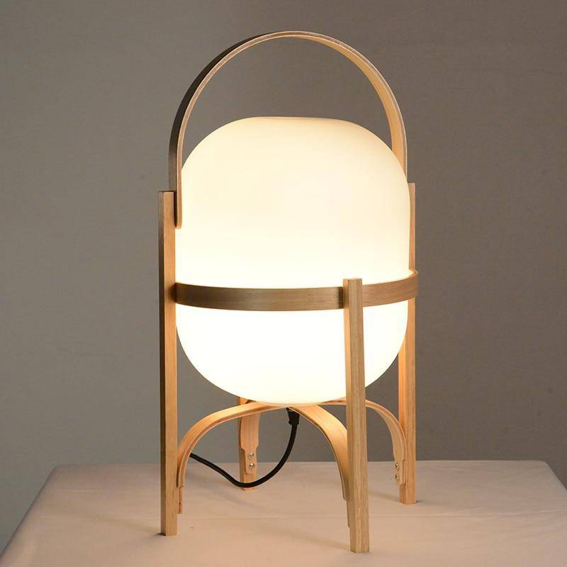 Lampe à poser design LED en bois style Japonais - vue 2 sur 6