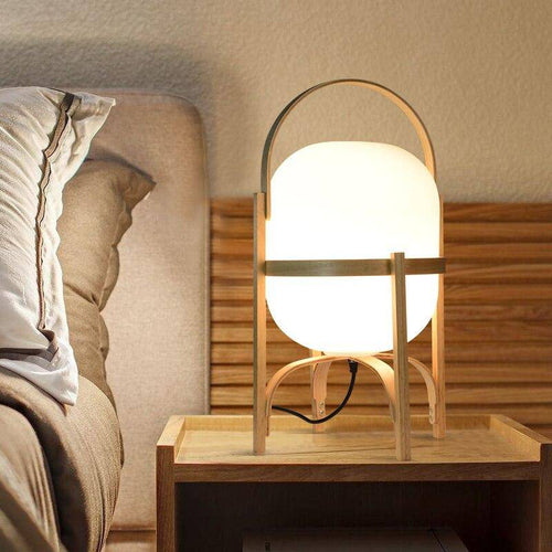 Lampe à poser design LED en bois style Japonais - vue 4 sur 6