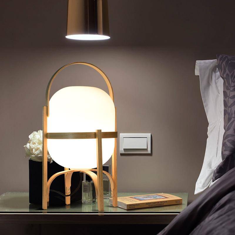 Lampe à poser design LED en bois style Japonais - vue 4 sur 6