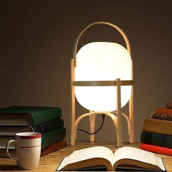 Lampe à poser design LED en bois style Japonais - vue 6 sur 6