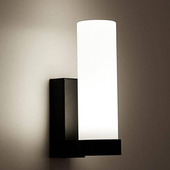 Applique murale design LED en métal avec verre cylindrique - vue 4 sur 11