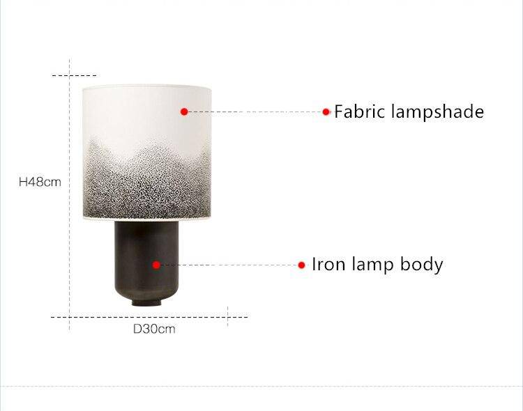 Lampe à poser design LED en métal coloré et tête en forme cylindrique à motifs Creative - vue 6 sur 7