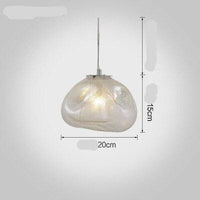 Suspension design LED en verre déformé de couleur Lofty