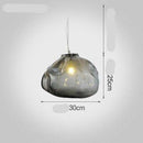 Suspension design LED en verre déformé de couleur Lofty