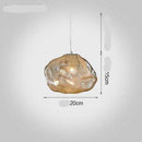 Suspension design LED en verre déformé de couleur Lofty