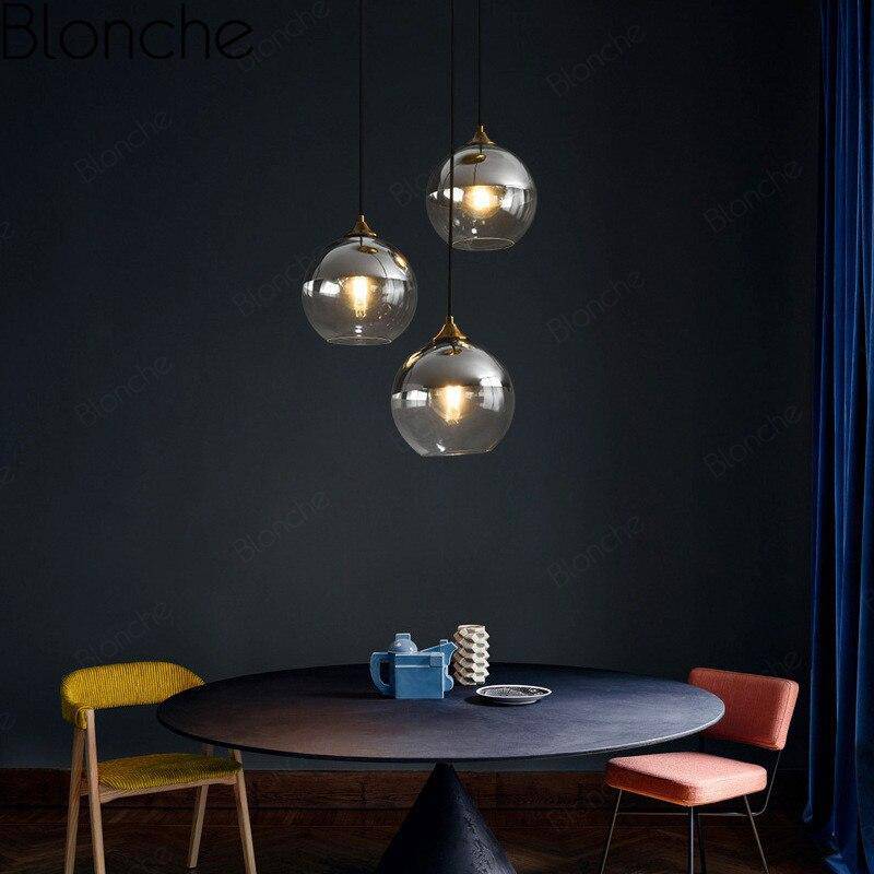 Suspension design LED avec boule en verre fumé Loft - vue 2 sur 15