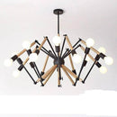 Lustre LED design en bois avec bras articulés ajustables